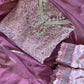 Chantilly Pink - Silver Party Wear - Sequined Net - V
