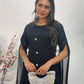 Black - Floor Length Sleeves - Chiffon Outfit -