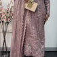 Tara - Korean Silk Cut Dana - Party Wear - CutWork - Pink - taara