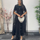 Black - Floor Length Sleeves - Chiffon Outfit -