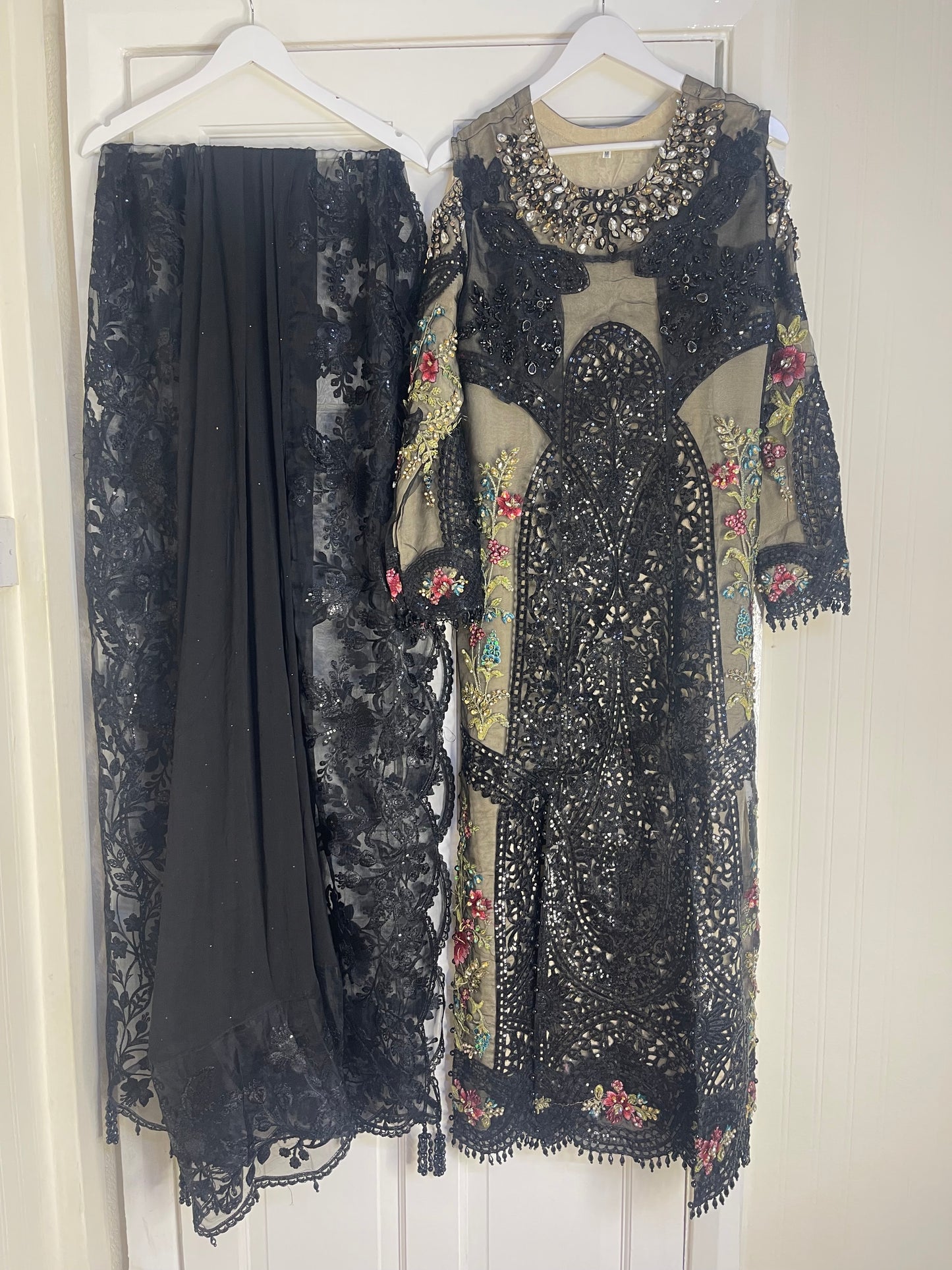 Maria B Inspired Embroidered - Black - Chiffon