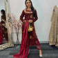 Dil bahar - Cutdana Velvet - Maroon