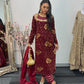 Dil bahar - Cutdana Velvet - Maroon