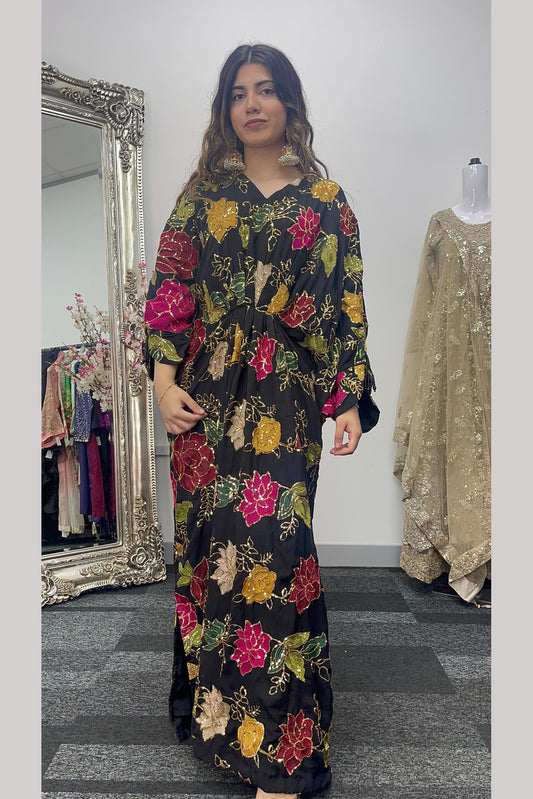 Chamkila Gulab - Black Kaftaan - Party Wear Kaftan