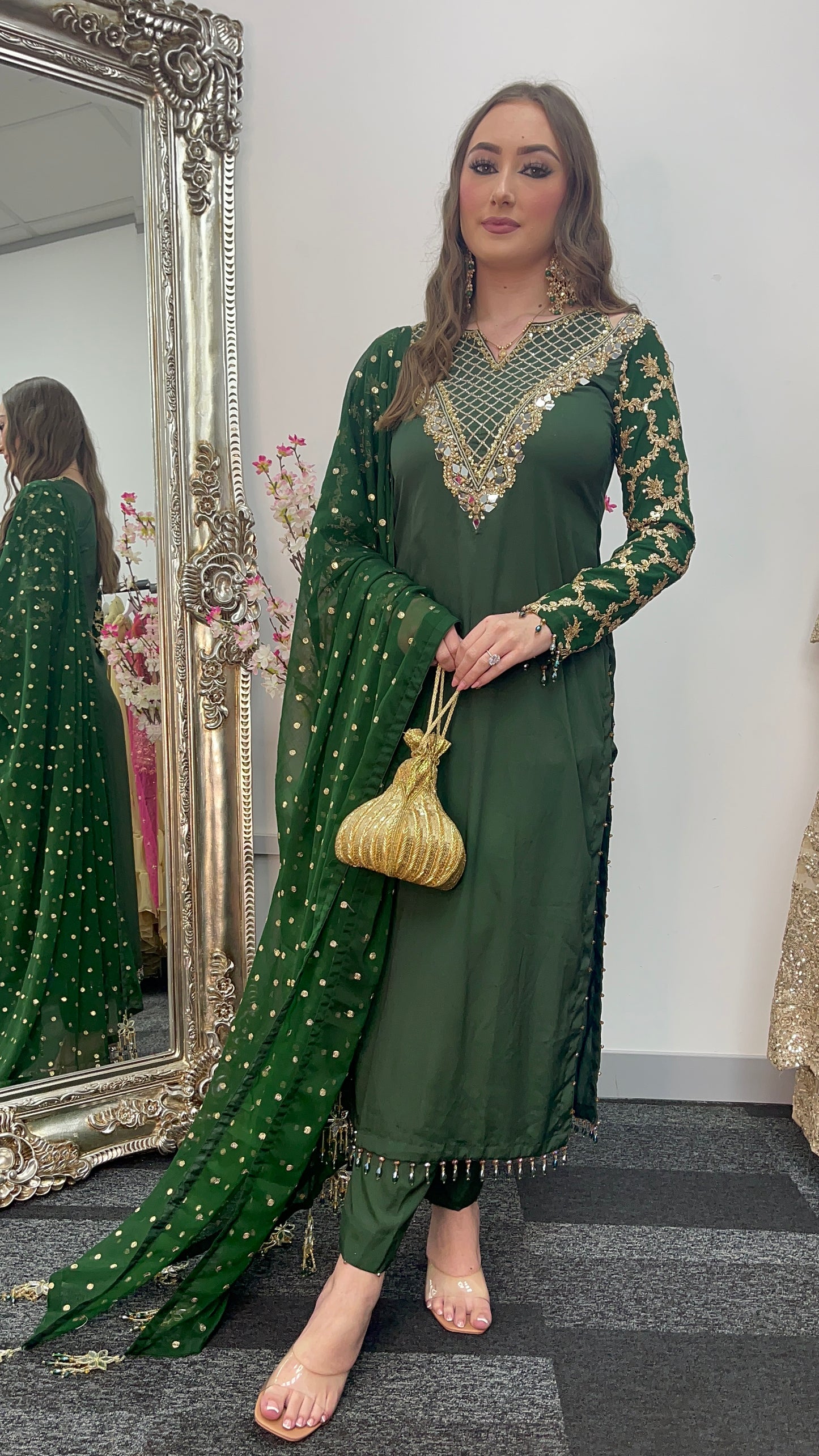 Afsana -  Hand Work - Party Wear - Green