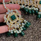 Green and Gold Set - Jhumka and Necklace Set