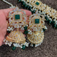 Green and Gold Set - Jhumka and Necklace Set