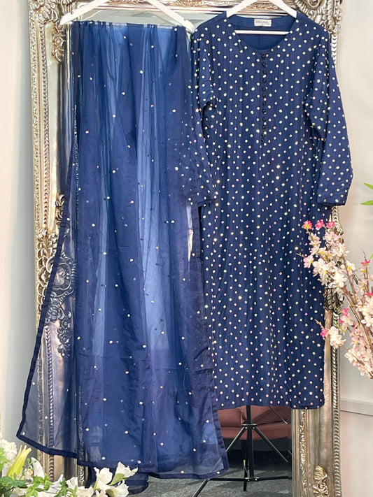 (Preorder Now 4 weeks) Chaandni  Raatain - Navy