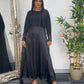 Cape Shawl Dress - Silk Chiffon  - Black