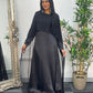 Cape Shawl Dress - Silk Chiffon  - Black