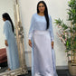 Cape Shawl Dress - Silk Chiffon  - Blue