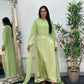 Cape Shawl Dress - Silk Chiffon  - green