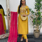 “Lashkara” - Party Wear - Yellow - Hot Pink