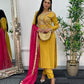 “Lashkara” - Party Wear - Yellow - Hot Pink