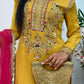 “Lashkara” - Party Wear - Yellow - Hot Pink