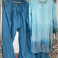 Party dresses for women | Farshi Shalwar - Blue