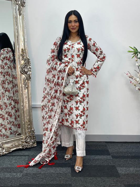 Swiss Lawn - chikankari - T