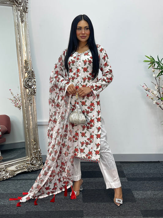 Swiss Lawn - chikankari - T