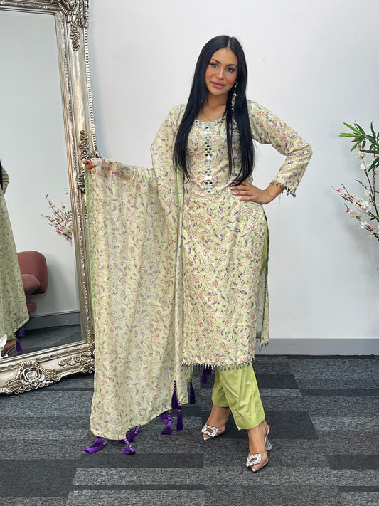 Swiss Lawn - chikankari - T