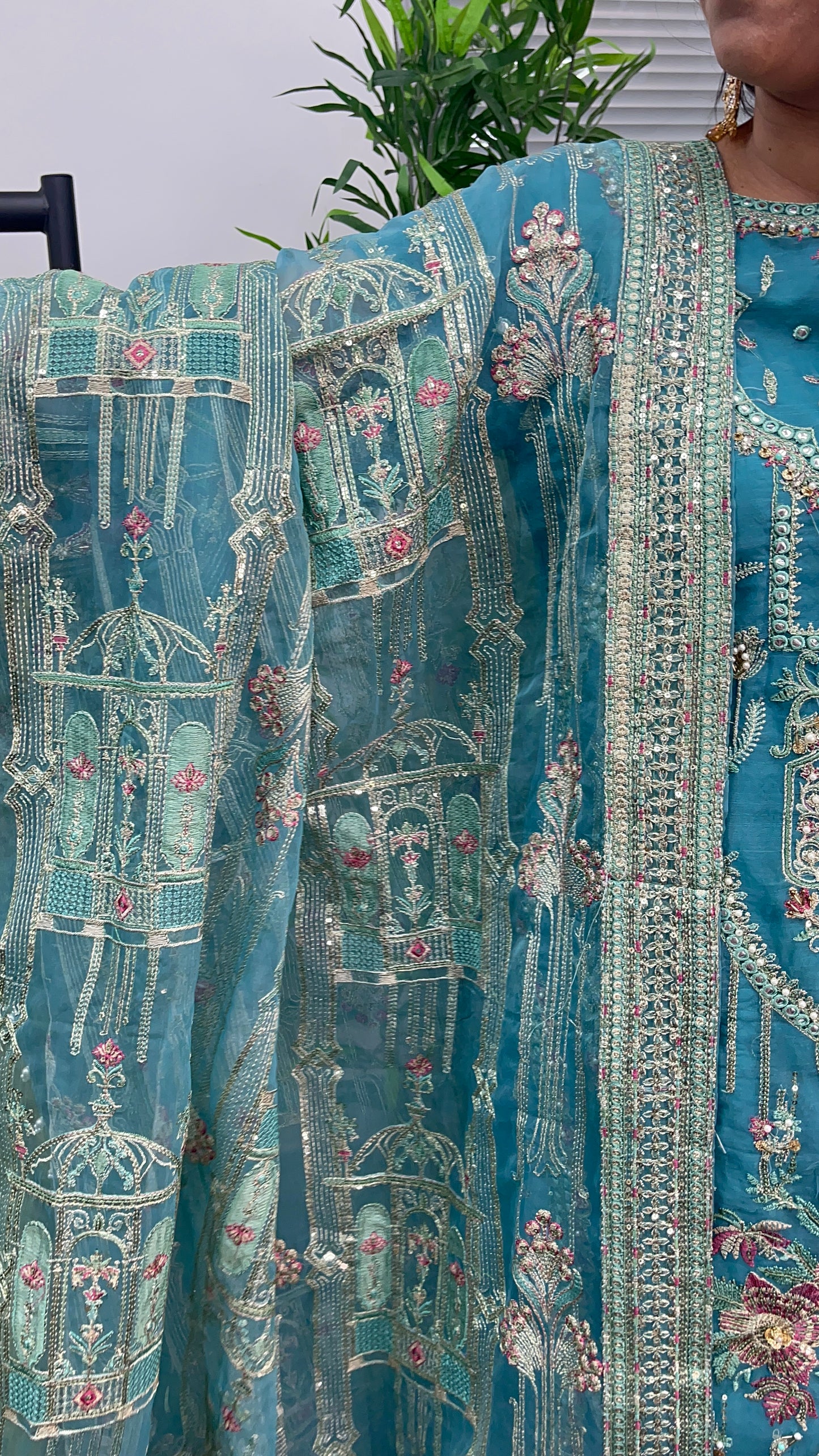 Feeroza - MNR  blue Sharara outfit