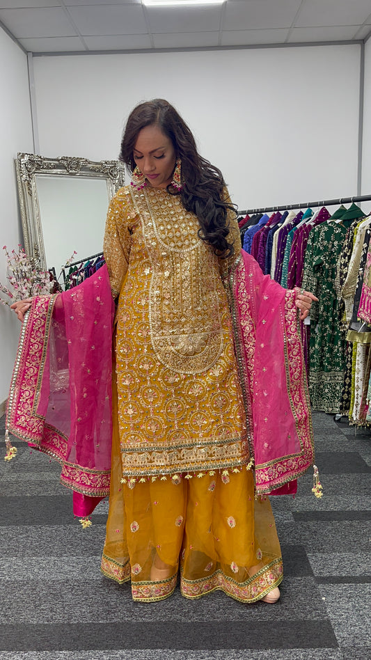 Haldi - MNR  yellow Sharara outfit